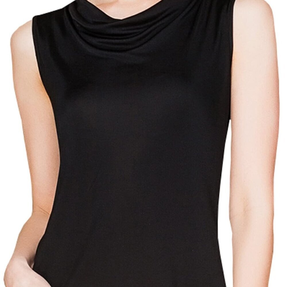 100% Mulberry Silk Tank Top Cowl Neck Lightweight Blouse